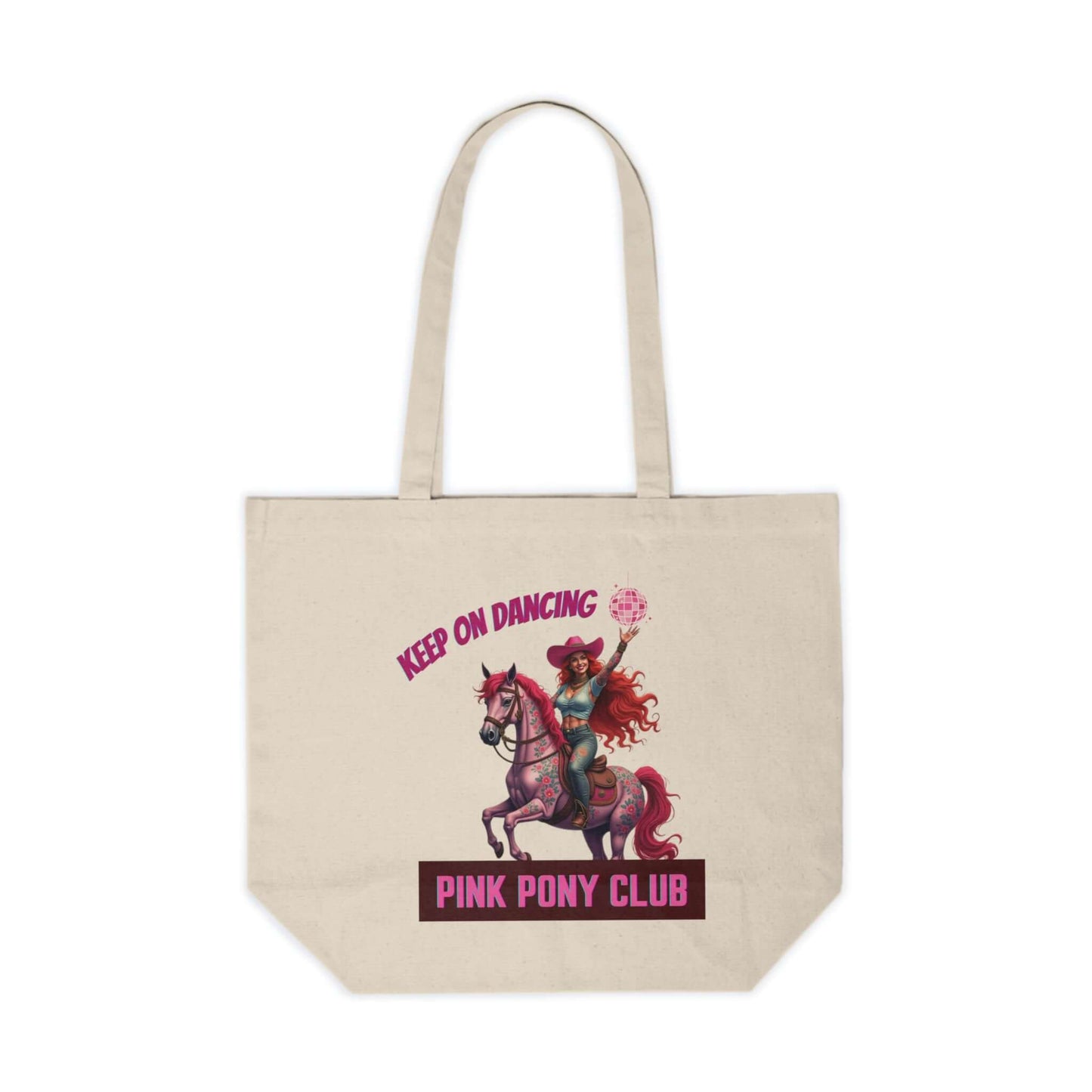 Keep On Dancing Canvas Tote - Pink Pony Club & Chappell Roan Design - Stylish Shopping Bag for Pride and Everyday Use