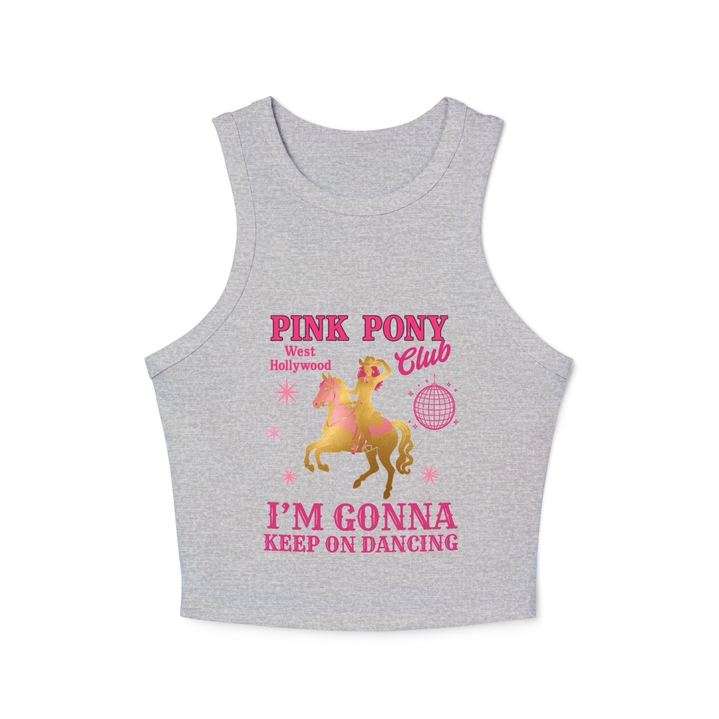Pink Pony Club Racer Tank Top - Keep on Dancing Design