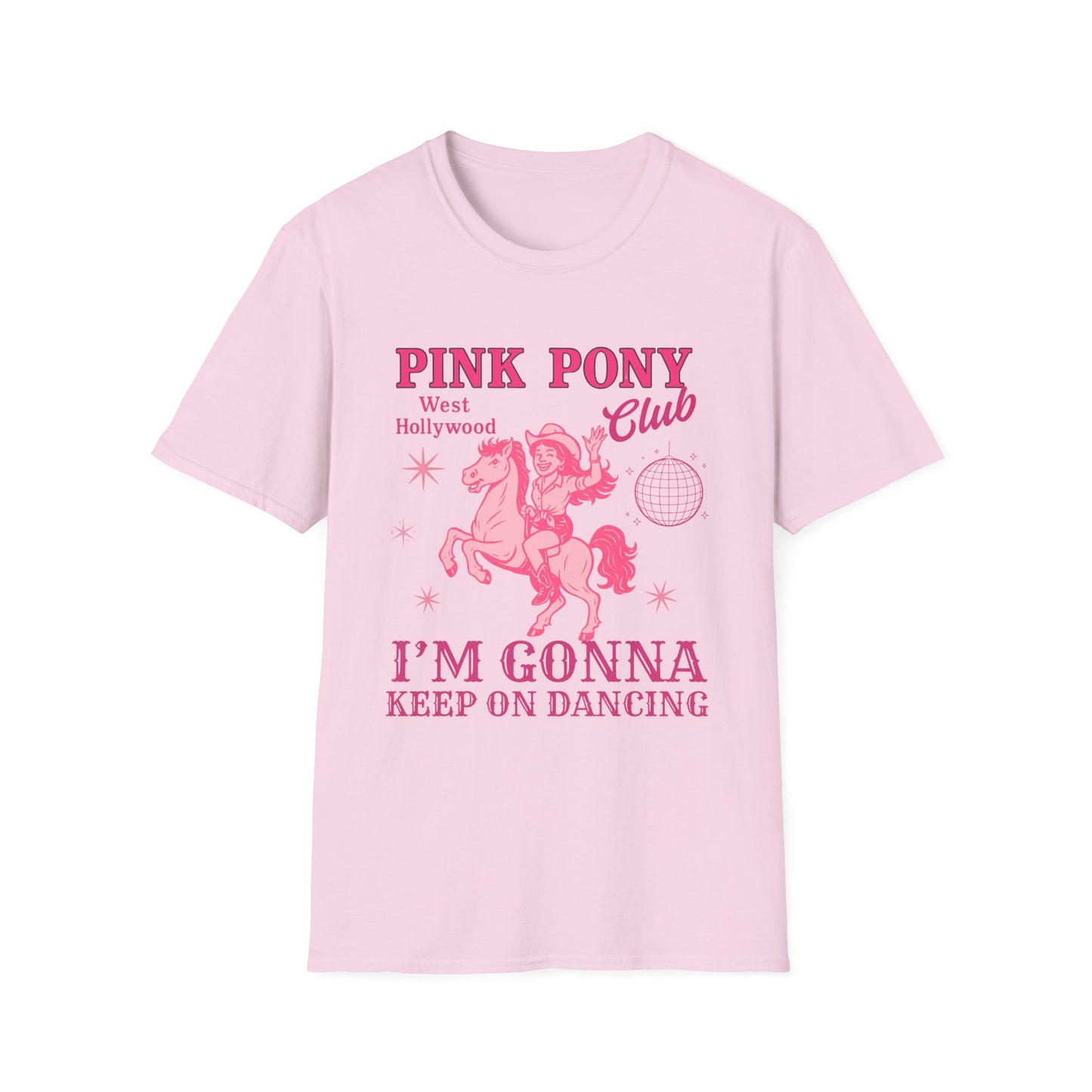 Pink Pony Club T-Shirt, Cute Dance Top, Casual Wear, Gift for Cheerleaders, Festival Shirt, Pride Apparel