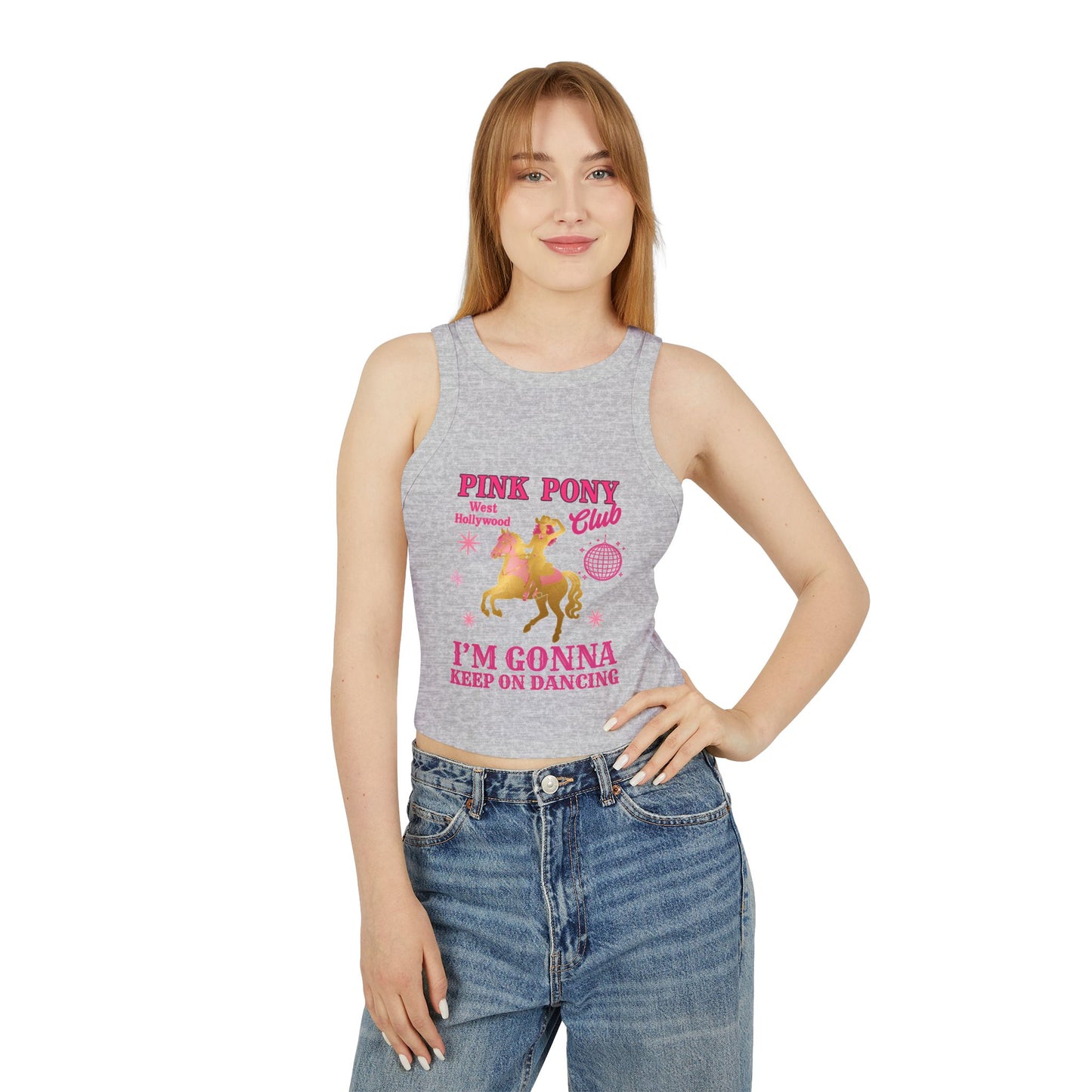 Pink Pony Club Racer Tank Top - Keep on Dancing Design