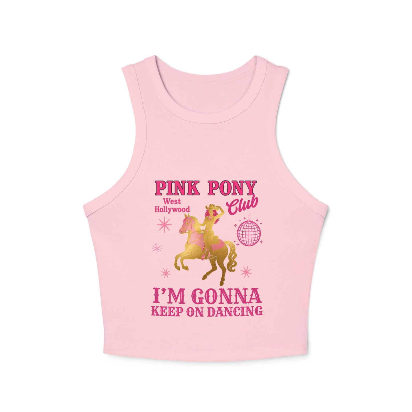Pink Pony Club Racer Tank Top - Keep on Dancing Design
