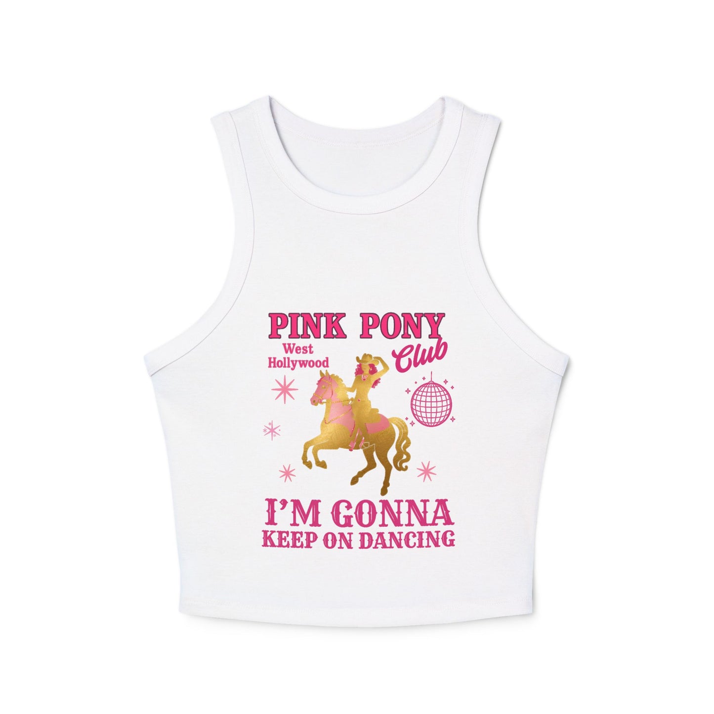 Pink Pony Club Racer Tank Top - Keep on Dancing Design