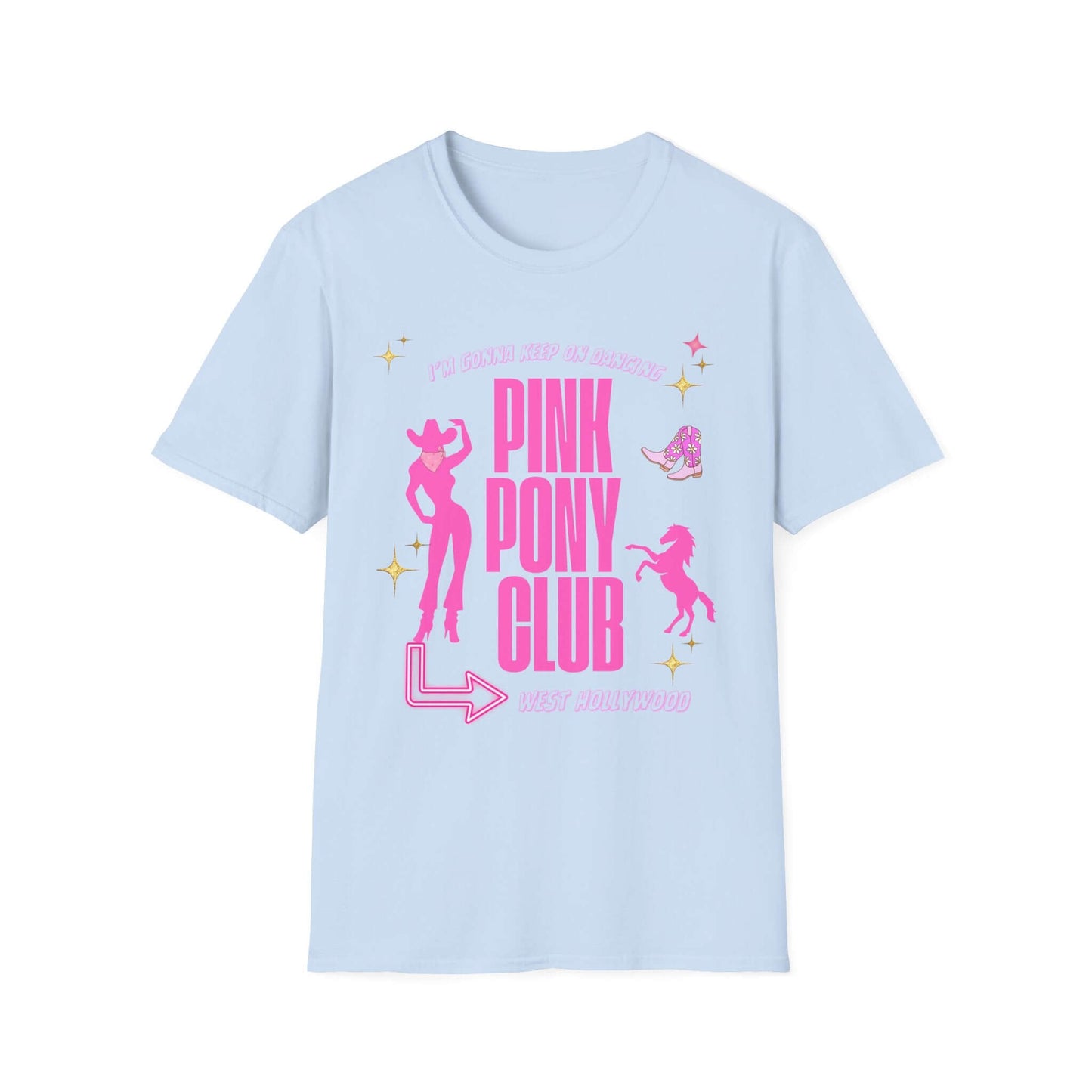 Pink Pony Club Unisex T-Shirt, Retro Graphic Tee, Fun Party Shirt, Birthday Gift, Lounge Wear, LGBTQ+ Pride Apparel