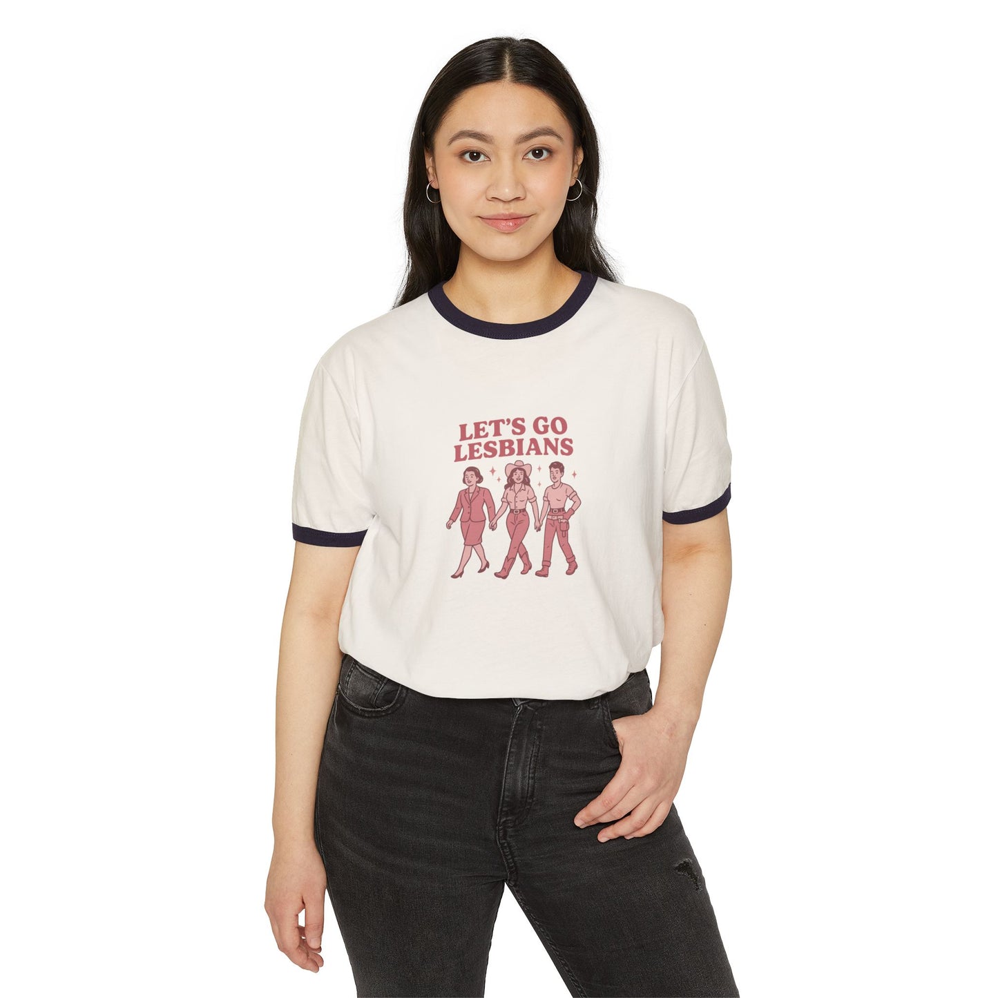 Let's Go Lesbians Unisex Cotton Ringer T-Shirt