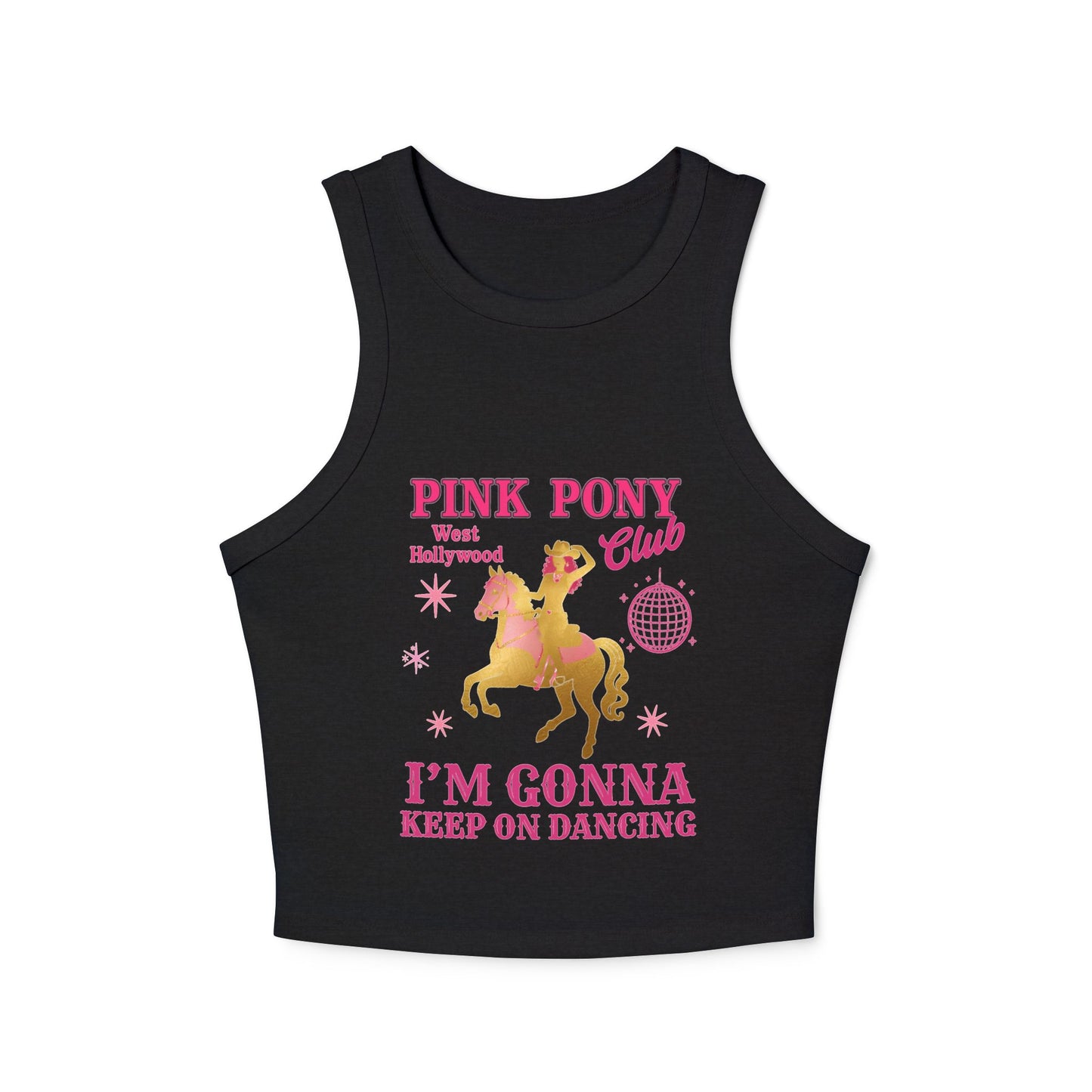 Pink Pony Club Racer Tank Top - Keep on Dancing Design