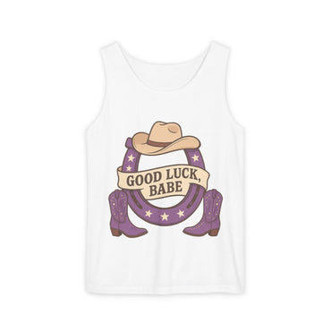 Good Luck Babe Cowboy Tank Top, Western Style Apparel, Summer Fashion, Unisex Gift for Rodeo Lovers, Country Music Events, Casual Wear
