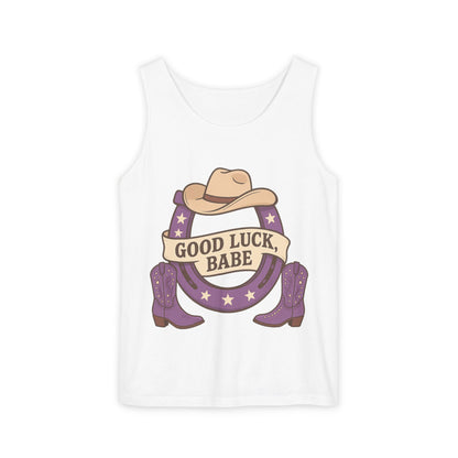 Good Luck Babe Cowboy Tank Top, Western Style Apparel, Summer Fashion, Unisex Gift for Rodeo Lovers, Country Music Events, Casual Wear