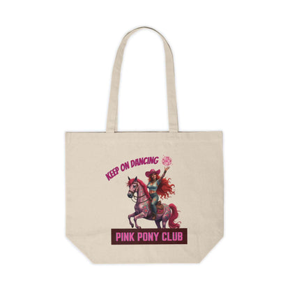 Keep On Dancing Canvas Tote - Pink Pony Club & Chappell Roan Design - Stylish Shopping Bag for Pride and Everyday Use