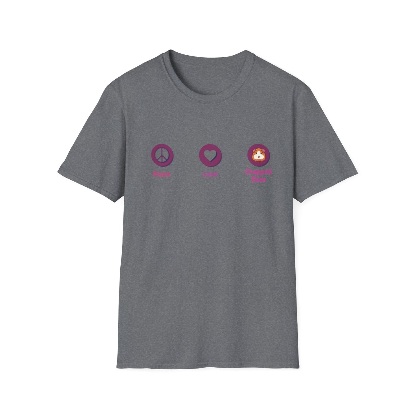 Peace Love Dragon Blue Unisex Softstyle T-Shirt, Casual Tee, Gift for Her/Him, Summer Style, Eco-Friendly Fashion, Relaxed Fit