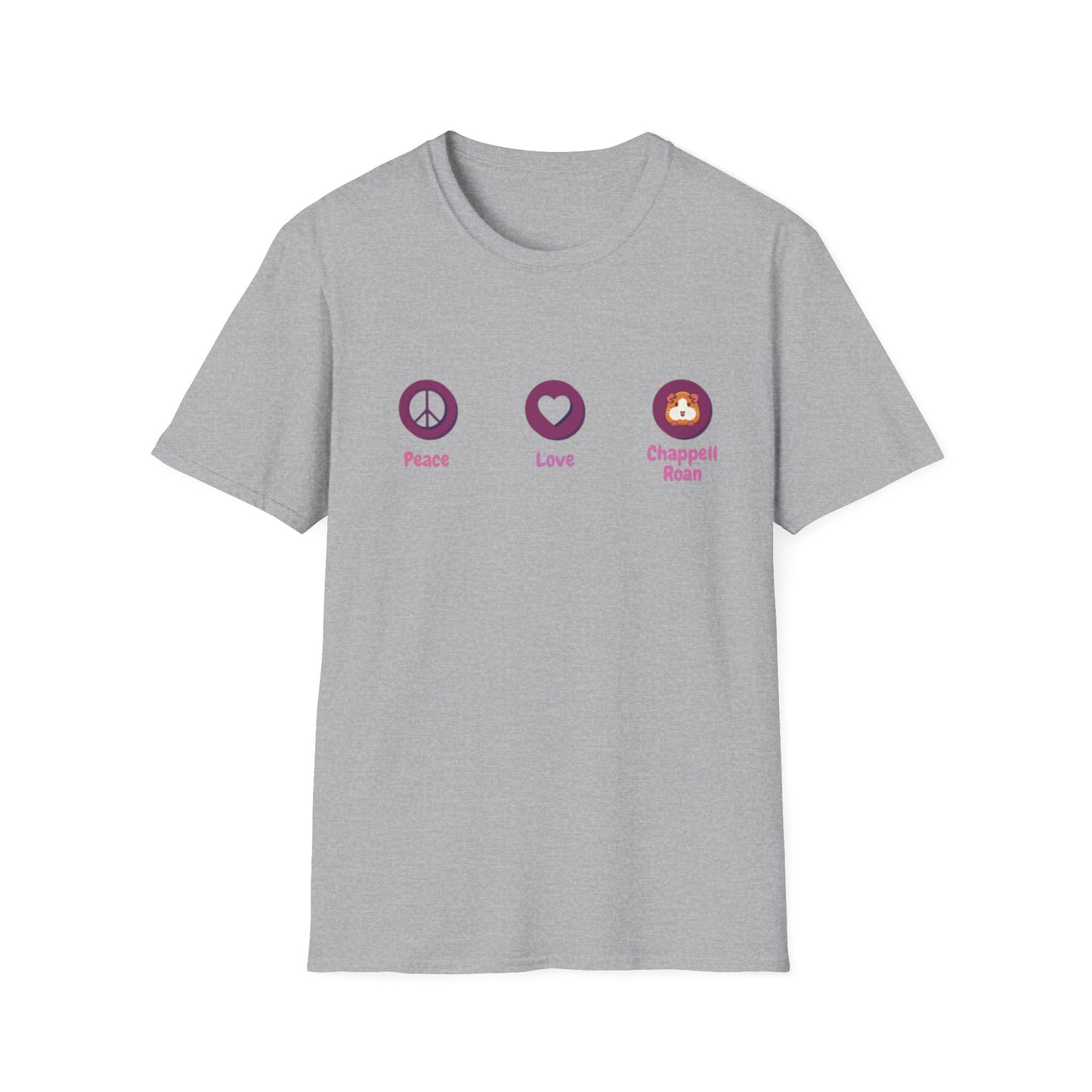 Peace Love Dragon Blue Unisex Softstyle T-Shirt, Casual Tee, Gift for Her/Him, Summer Style, Eco-Friendly Fashion, Relaxed Fit
