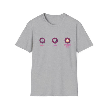 Peace Love Dragon Blue Unisex Softstyle T-Shirt, Casual Tee, Gift for Her/Him, Summer Style, Eco-Friendly Fashion, Relaxed Fit