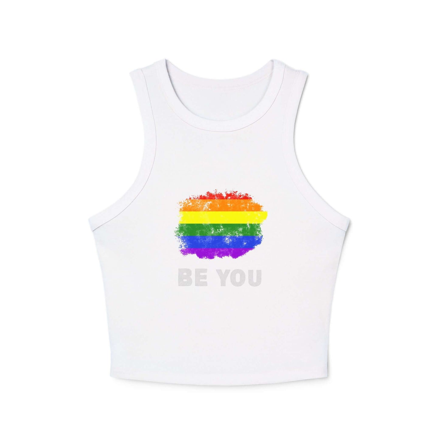 Pride Graphic Racer Tank Top - "Be You" - Women's Micro Rib