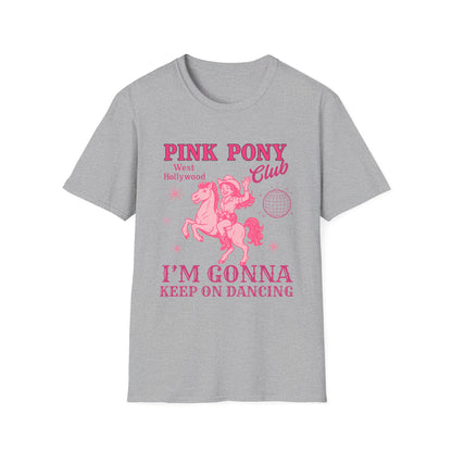 Pink Pony Club T-Shirt, Cute Dance Top, Casual Wear, Gift for Cheerleaders, Festival Shirt, Pride Apparel