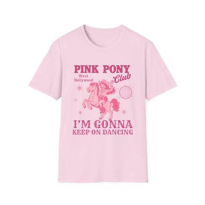 Pink Pony Club T-Shirt, Cute Dance Top, Casual Wear, Gift for Cheerleaders, Festival Shirt, Pride Apparel
