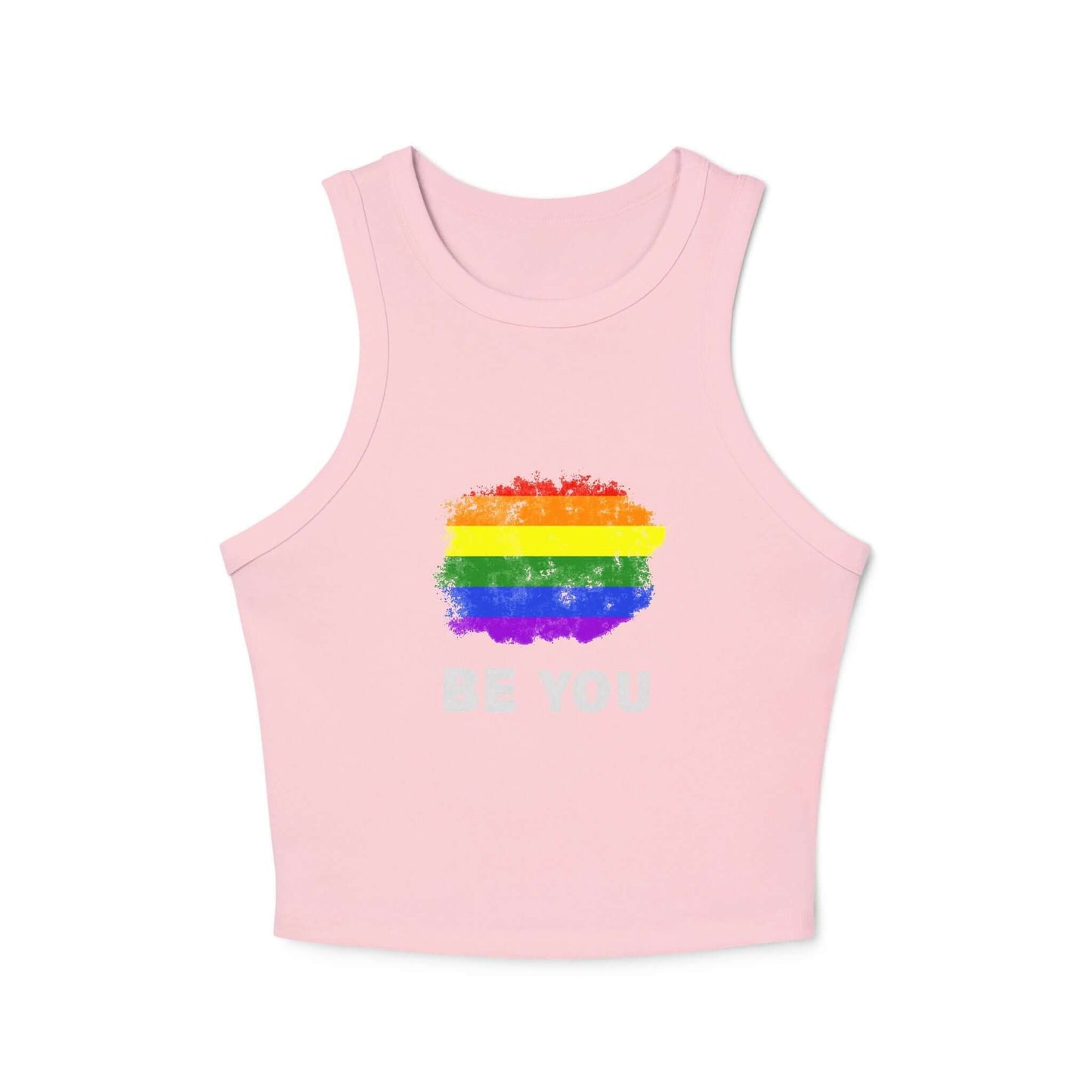 Pride Graphic Racer Tank Top - "Be You" - Women's Micro Rib