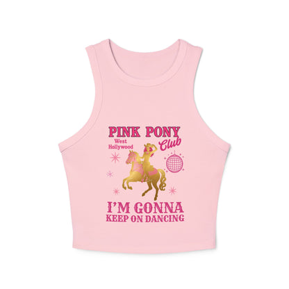Pink Pony Club Racer Tank Top - Keep on Dancing Design