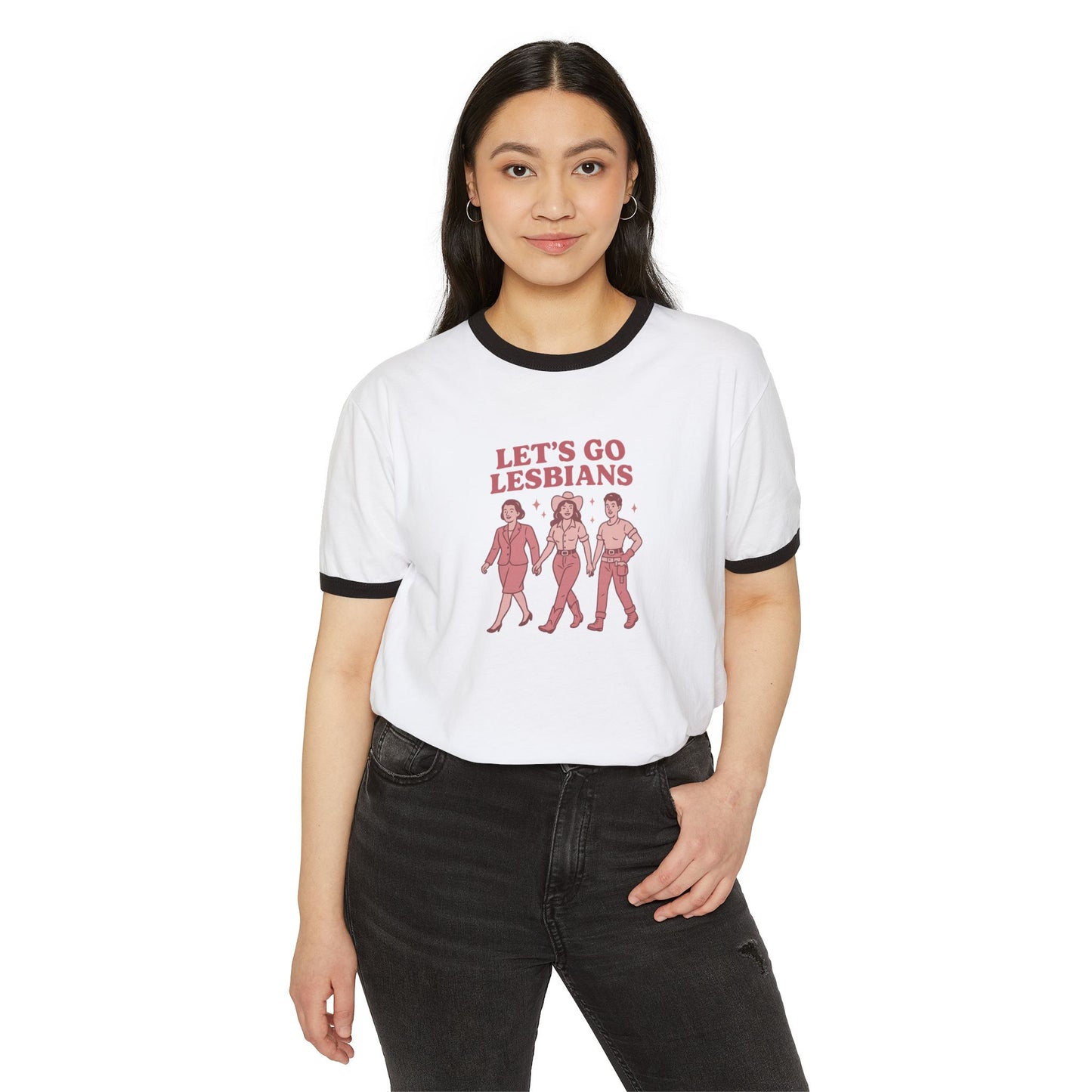 Let's Go Lesbians Unisex Cotton Ringer T-Shirt
