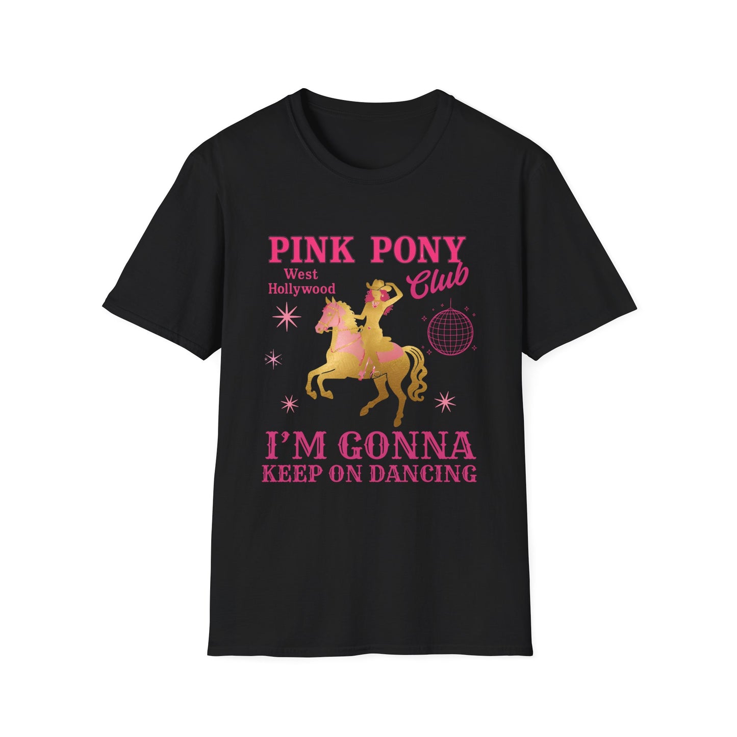 Pink Pony Club Unisex T-Shirt, Fun Party Tee, Dancing Shirt, LGBTQ+ Pride Shirt, Retro Vibe Fashion, Gift for Friends