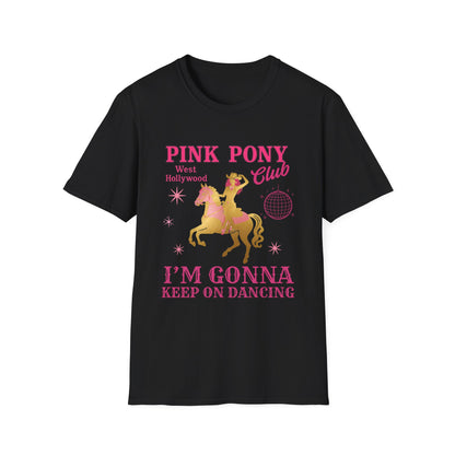 Pink Pony Club Unisex T-Shirt, Fun Party Tee, Dancing Shirt, LGBTQ+ Pride Shirt, Retro Vibe Fashion, Gift for Friends