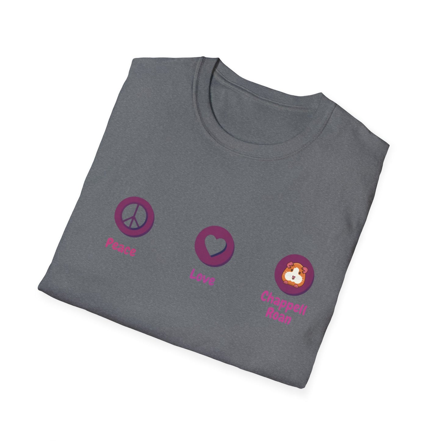 Peace Love Dragon Blue Unisex Softstyle T-Shirt, Casual Tee, Gift for Her/Him, Summer Style, Eco-Friendly Fashion, Relaxed Fit