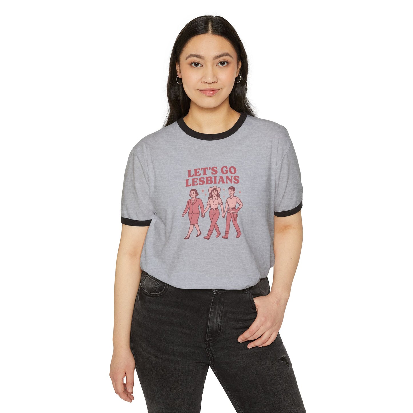 Let's Go Lesbians Unisex Cotton Ringer T-Shirt