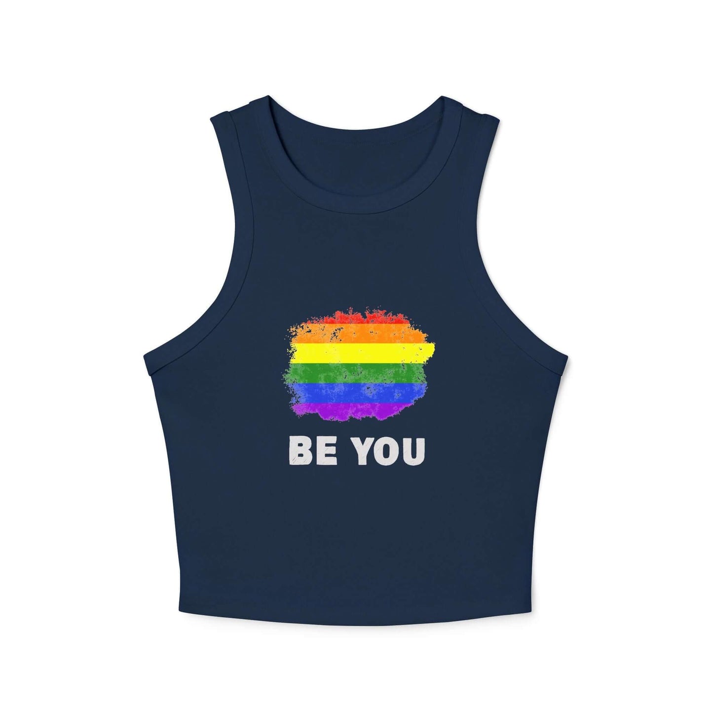 Pride Graphic Racer Tank Top - "Be You" - Women's Micro Rib