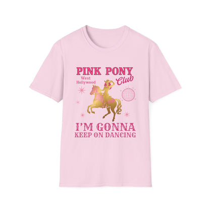 Pink Pony Club Unisex T-Shirt, Fun Party Tee, Dancing Shirt, LGBTQ+ Pride Shirt, Retro Vibe Fashion, Gift for Friends