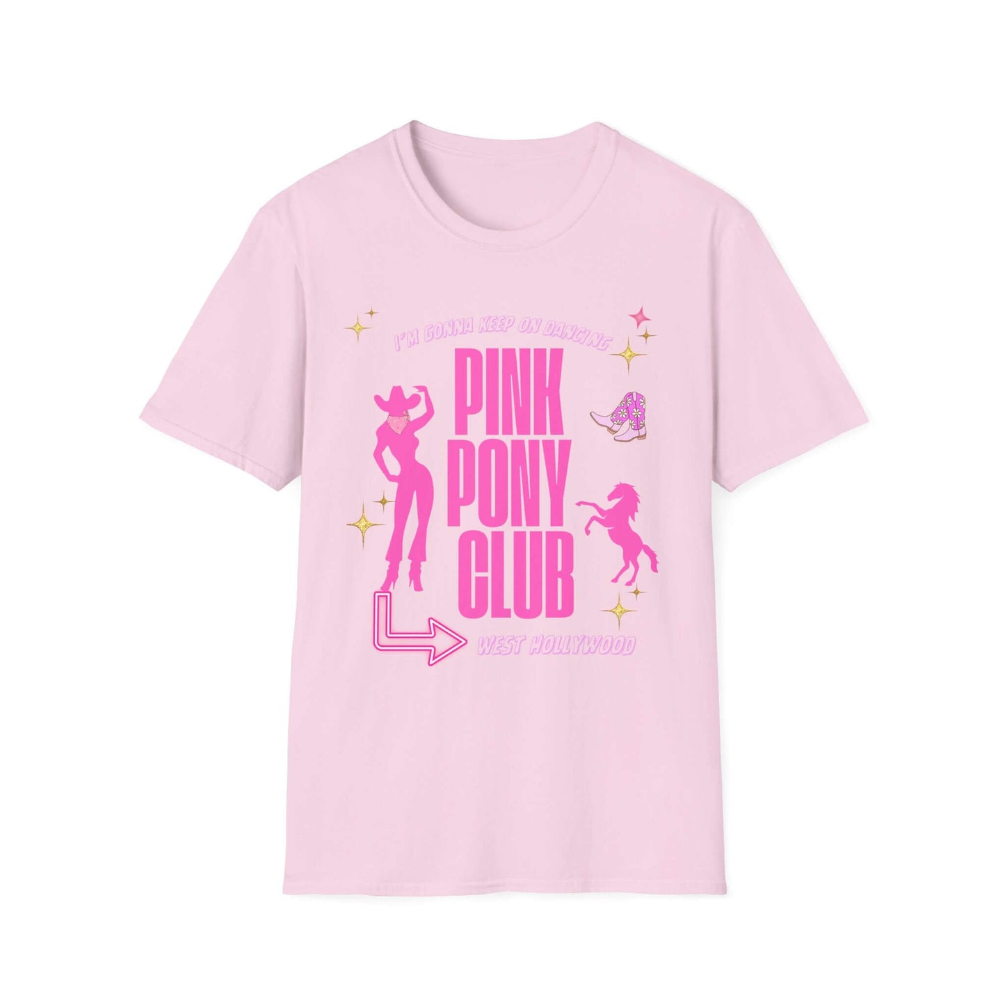 Pink Pony Club Unisex T-Shirt, Retro Graphic Tee, Fun Party Shirt, Birthday Gift, Lounge Wear, LGBTQ+ Pride Apparel