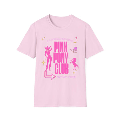 Pink Pony Club Unisex T-Shirt, Retro Graphic Tee, Fun Party Shirt, Birthday Gift, Lounge Wear, LGBTQ+ Pride Apparel