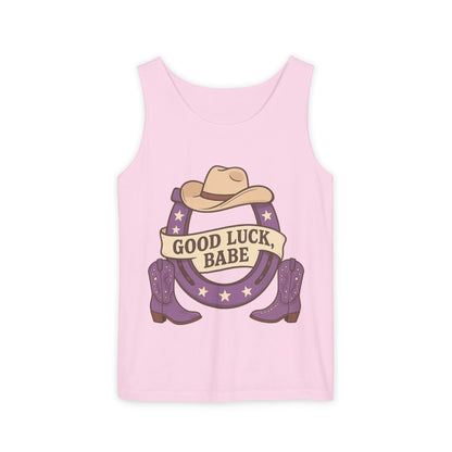 Good Luck Babe Cowboy Tank Top, Western Style Apparel, Summer Fashion, Unisex Gift for Rodeo Lovers, Country Music Events, Casual Wear
