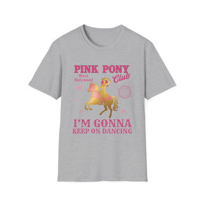 Pink Pony Club Unisex T-Shirt, Fun Party Tee, Dancing Shirt, LGBTQ+ Pride Shirt, Retro Vibe Fashion, Gift for Friends