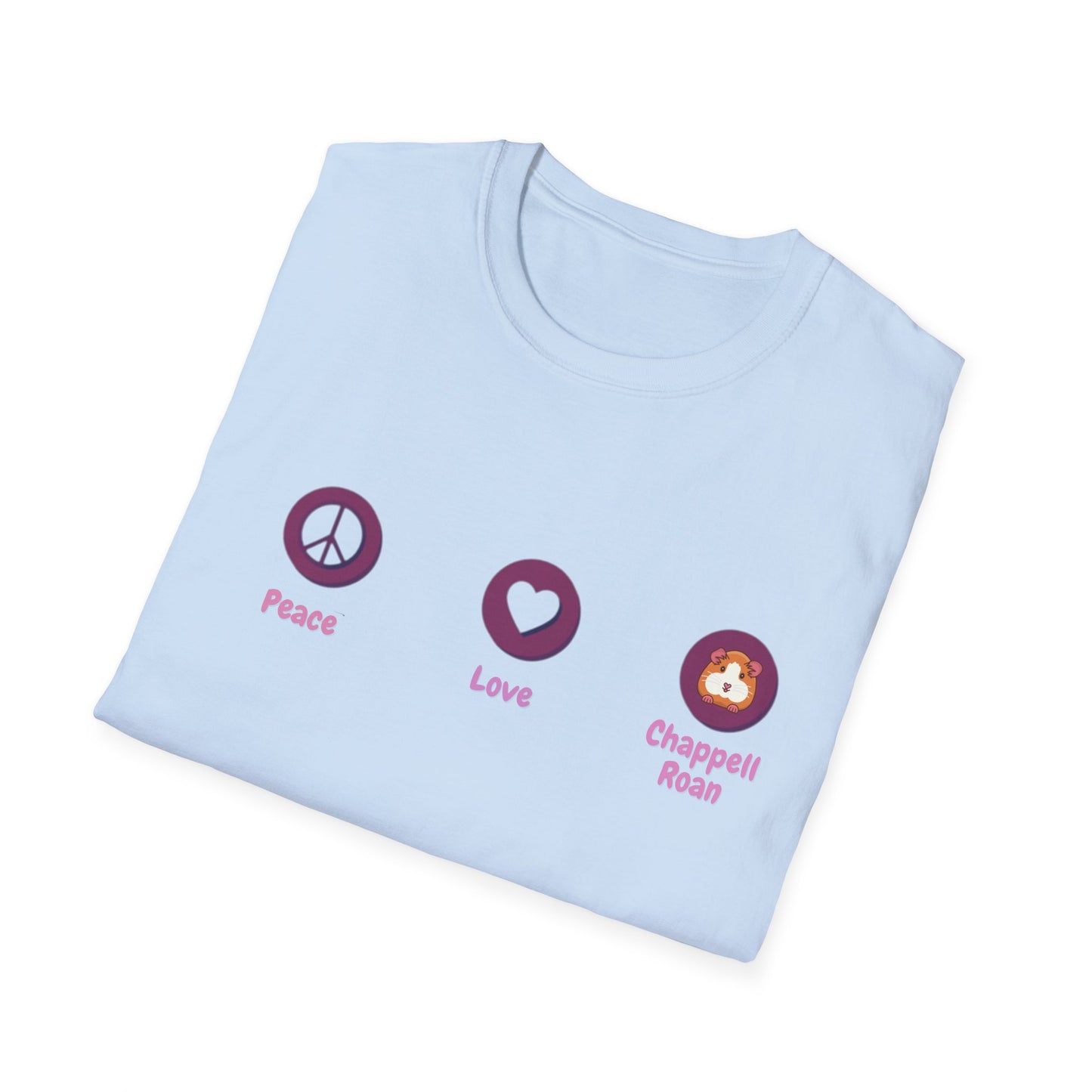 Peace Love Dragon Blue Unisex Softstyle T-Shirt, Casual Tee, Gift for Her/Him, Summer Style, Eco-Friendly Fashion, Relaxed Fit