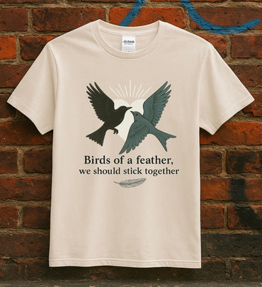 Birds of a Feather. Unisex Softstyle T-Shirt with Birds of a Feather Design, Perfect Gift for Friends, Family Reunion, Birthday, Casual Wear, Nature Lovers
